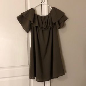 Army Green off the shoulder dress